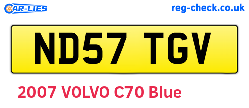 ND57TGV are the vehicle registration plates.