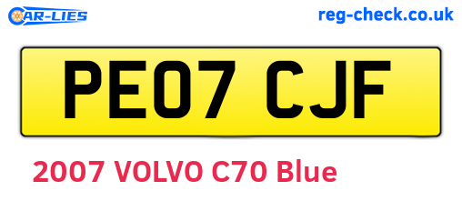 PE07CJF are the vehicle registration plates.
