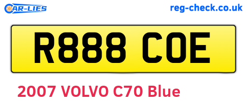 R888COE are the vehicle registration plates.