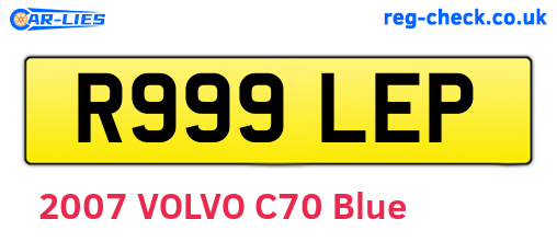 R999LEP are the vehicle registration plates.