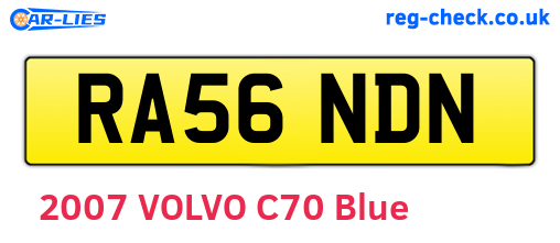 RA56NDN are the vehicle registration plates.
