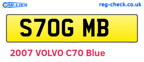 S70GMB are the vehicle registration plates.