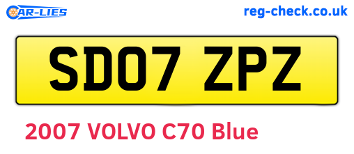 SD07ZPZ are the vehicle registration plates.