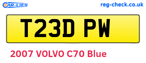 T23DPW are the vehicle registration plates.