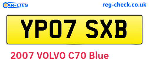 YP07SXB are the vehicle registration plates.