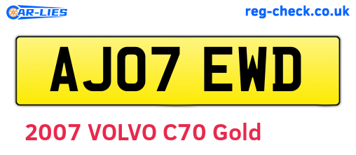 AJ07EWD are the vehicle registration plates.