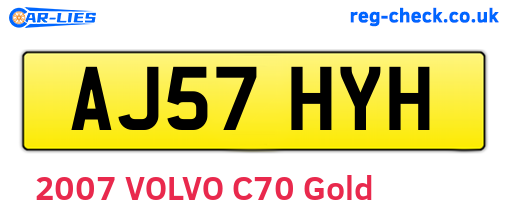 AJ57HYH are the vehicle registration plates.