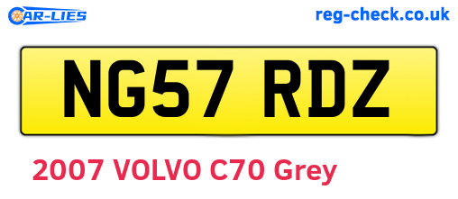 NG57RDZ are the vehicle registration plates.