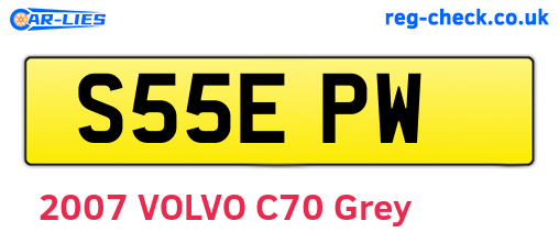 S55EPW are the vehicle registration plates.