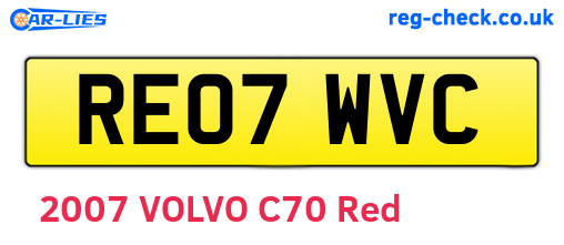RE07WVC are the vehicle registration plates.
