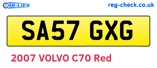 SA57GXG are the vehicle registration plates.