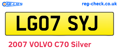 LG07SYJ are the vehicle registration plates.