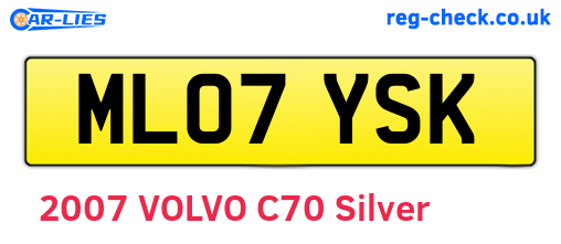ML07YSK are the vehicle registration plates.