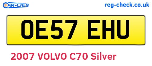 OE57EHU are the vehicle registration plates.
