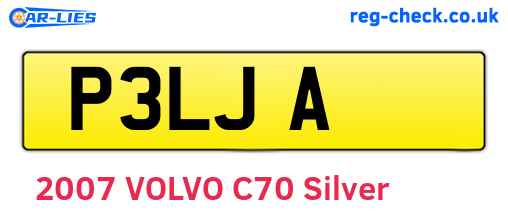 P3LJA are the vehicle registration plates.