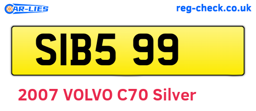 SIB599 are the vehicle registration plates.