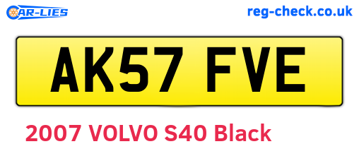 AK57FVE are the vehicle registration plates.