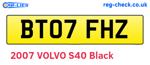BT07FHZ are the vehicle registration plates.