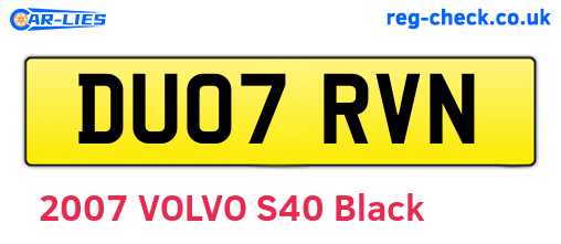 DU07RVN are the vehicle registration plates.