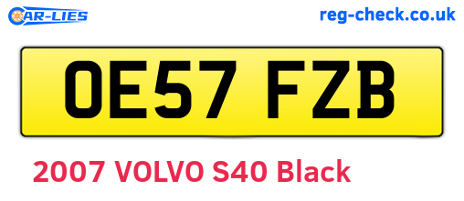 OE57FZB are the vehicle registration plates.