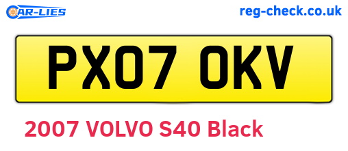 PX07OKV are the vehicle registration plates.