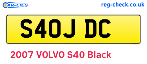 S40JDC are the vehicle registration plates.