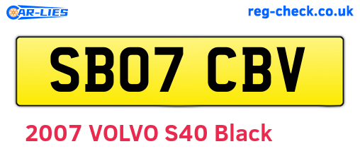 SB07CBV are the vehicle registration plates.