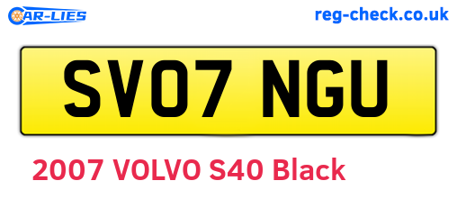 SV07NGU are the vehicle registration plates.