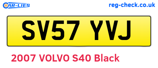SV57YVJ are the vehicle registration plates.
