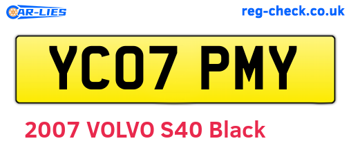 YC07PMY are the vehicle registration plates.