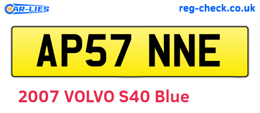 AP57NNE are the vehicle registration plates.