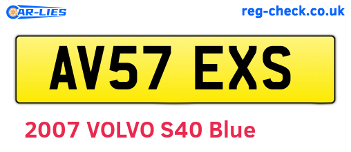 AV57EXS are the vehicle registration plates.