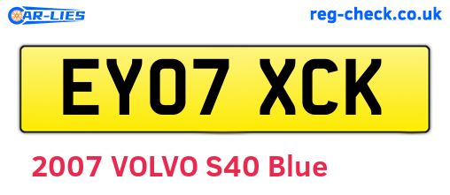 EY07XCK are the vehicle registration plates.