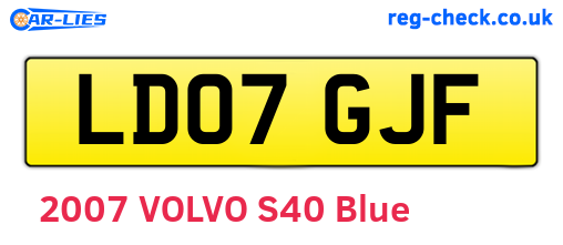 LD07GJF are the vehicle registration plates.