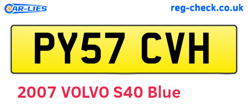 PY57CVH are the vehicle registration plates.