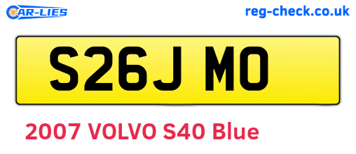 S26JMO are the vehicle registration plates.