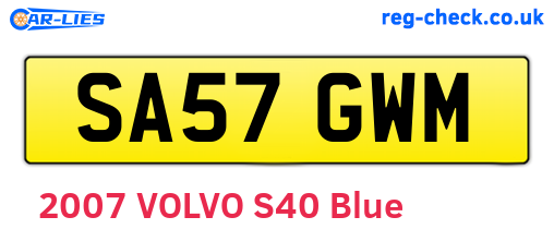 SA57GWM are the vehicle registration plates.