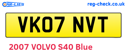 VK07NVT are the vehicle registration plates.