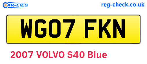 WG07FKN are the vehicle registration plates.