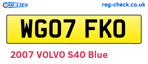 WG07FKO are the vehicle registration plates.