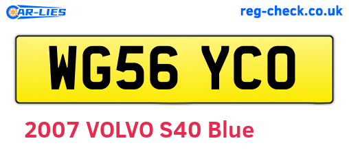 WG56YCO are the vehicle registration plates.