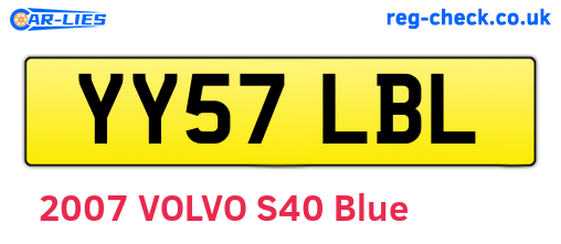 YY57LBL are the vehicle registration plates.