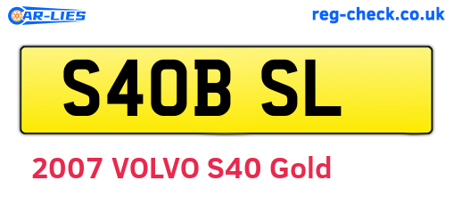 S40BSL are the vehicle registration plates.