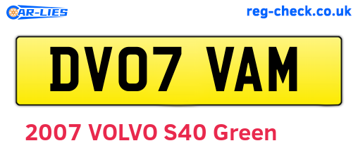 DV07VAM are the vehicle registration plates.
