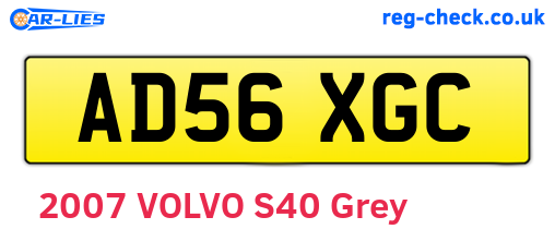 AD56XGC are the vehicle registration plates.