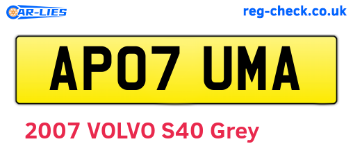AP07UMA are the vehicle registration plates.