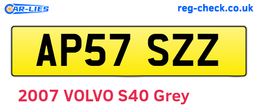 AP57SZZ are the vehicle registration plates.