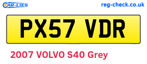 PX57VDR are the vehicle registration plates.