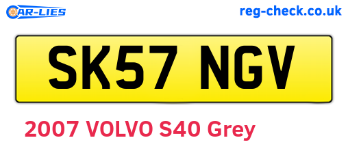 SK57NGV are the vehicle registration plates.