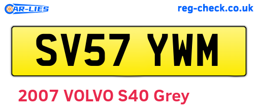 SV57YWM are the vehicle registration plates.